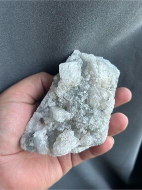 Clear White apophyllite Quartz Crystal Cluster - Handheld Specimen